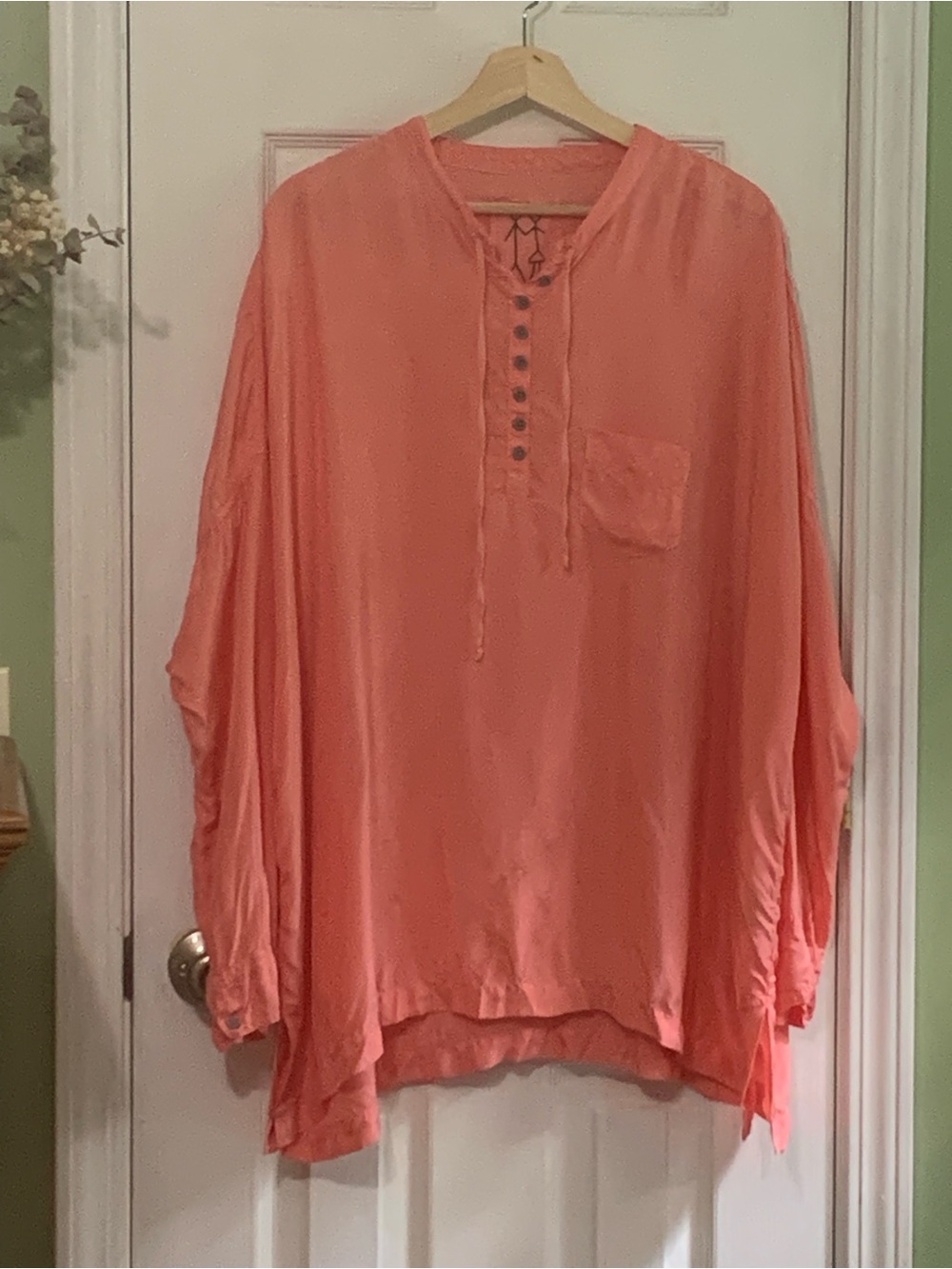 Johnny Was Pete and Greta Peach Coral Cupra Tunic Top Women's Medium